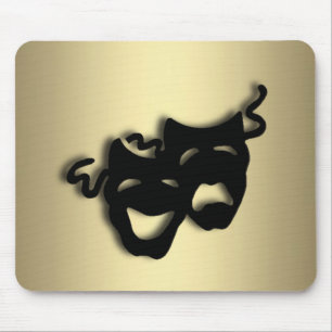 Comedy and Tragedy Theatre Gold Mouse Pad