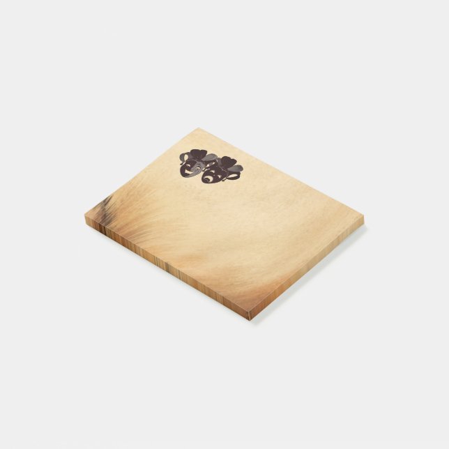 Comedy and Tragedy Theatre Jester Masks Rustic Post-it Notes (Angled)