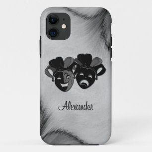 Comedy and Tragedy Theatre Jester Masks Silver iPhone 11 Case