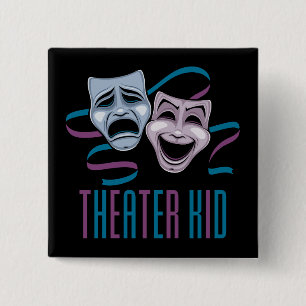Comedy And Tragedy Theatre Kid 15 Cm Square Badge