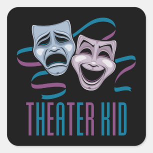 Comedy And Tragedy Theatre Kid Square Sticker