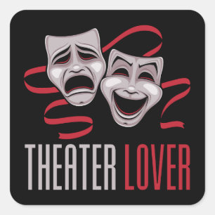 Comedy And Tragedy Theatre Lover Square Sticker