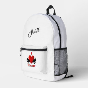 Comedy and Tragedy Theatre Mask Name  Printed Backpack