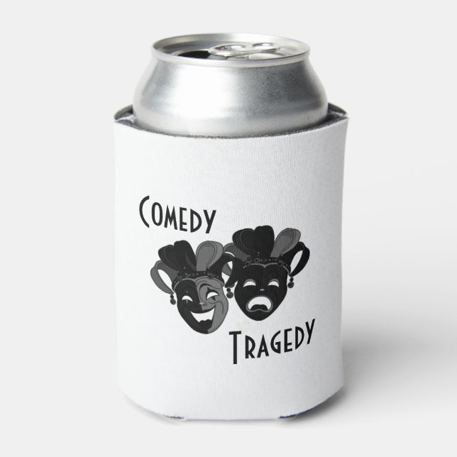 Comedy and Tragedy Theatre Masks Can Cooler (Can Front)