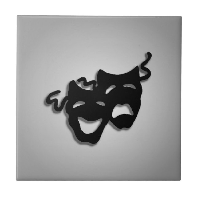 Comedy and Tragedy Theatre Masks Ceramic Tile (Front)