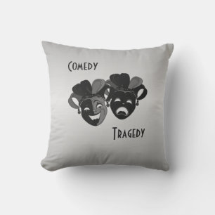 Comedy and Tragedy Theatre Masks Cushion