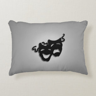 Comedy and Tragedy Theatre Masks Decorative Cushion