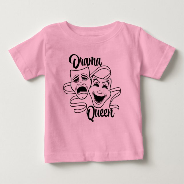 Comedy And Tragedy Theatre Masks Drama Queen Black Baby T-Shirt (Front)