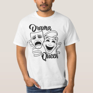 Comedy And Tragedy Theatre Masks Drama Queen Black T-Shirt