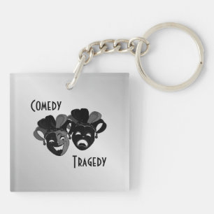 Comedy and Tragedy Theatre Masks Key Ring