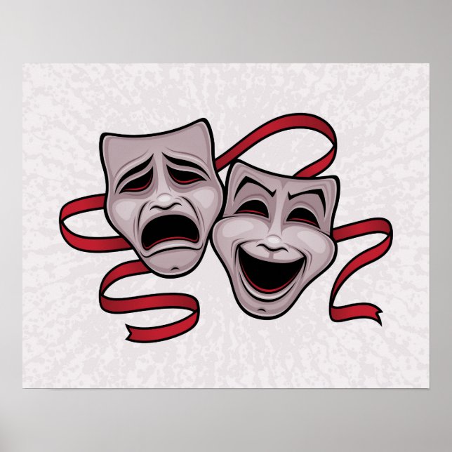 Comedy And Tragedy Theatre Masks Poster (Front)