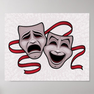 Comedy And Tragedy Theatre Masks Poster