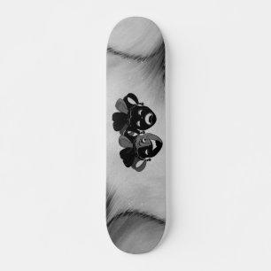 Comedy and Tragedy Theatre Masks Silver Skateboard