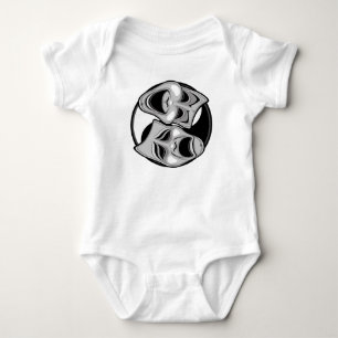 Comedy and Tragedy Theatre Masks Yin Yang Design Baby Bodysuit