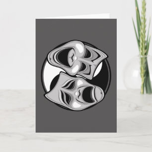 Comedy and Tragedy Theatre Masks Yin Yang Design Card