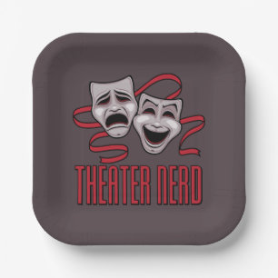 Comedy And Tragedy Theatre Nerd Paper Plate