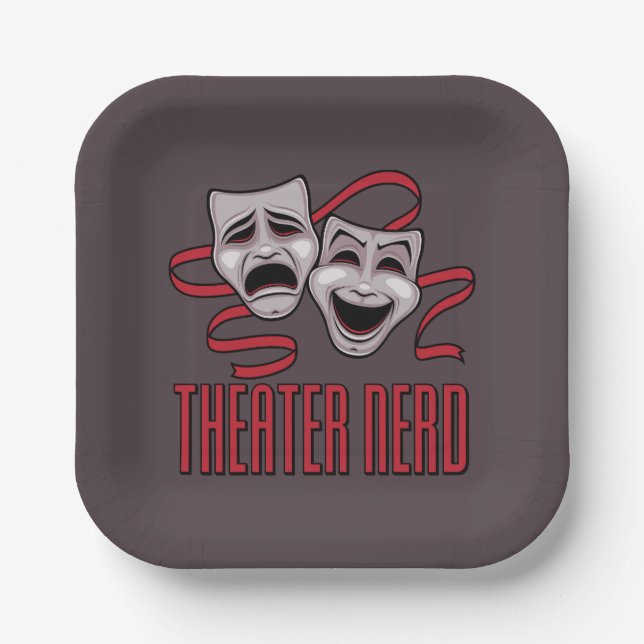 Comedy And Tragedy Theatre Nerd Paper Plate (Front)