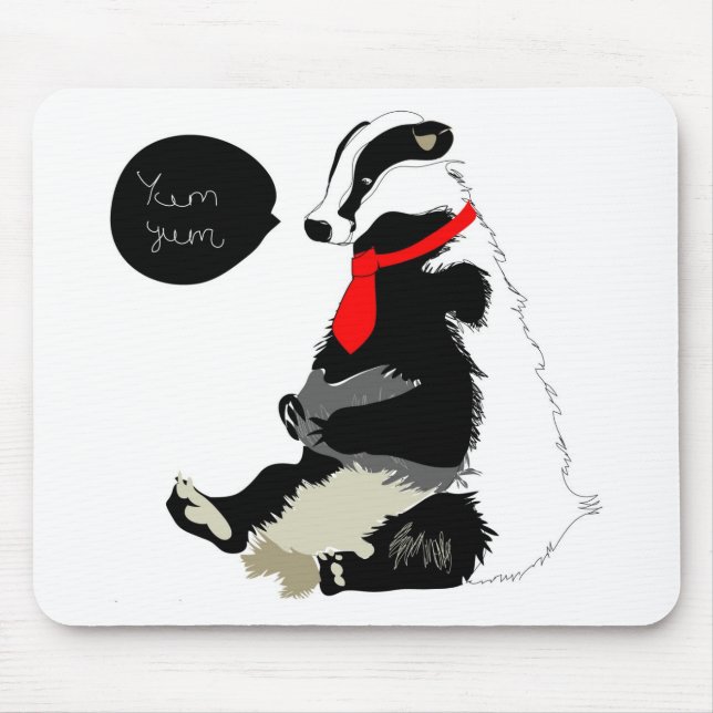 Comedy badger in neck tie mouse pad (Front)