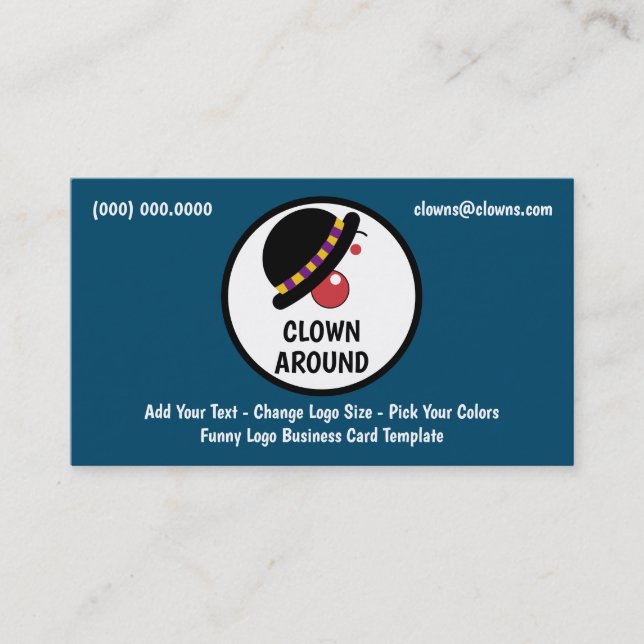 Comedy Logos Clown Business Card (Front)