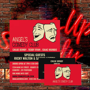 Comedy Masks, Comedian, Comedy Club Advertising Flyer