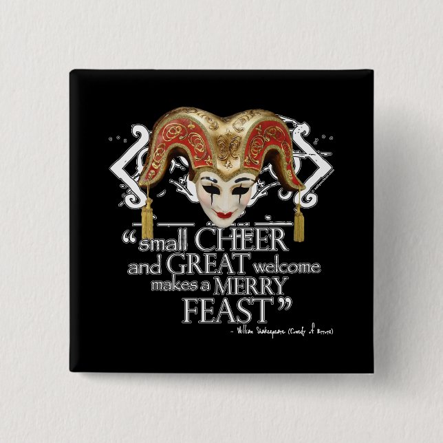 Comedy Of Errors Feast Quote 15 Cm Square Badge (Front)