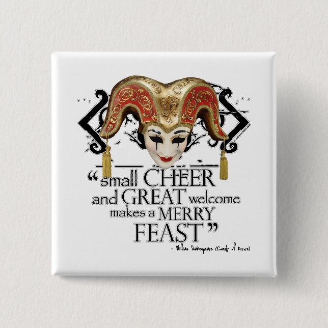 Comedy Of Errors Feast Quote 15 Cm Square Badge (Front)