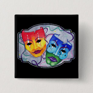 Comedy & Tragedy 15 Cm Square Badge