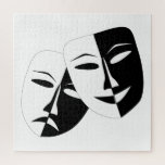 Comedy/Tragedy Black and White Theater Mask Jigsaw Puzzle<br><div class="desc">Comedy/Tragedy Black and White Theater Masks are offered on a variety of products in my store. See the collection by that name for something you need or "transfer the design" option is available as well.</div>