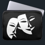 Comedy Tragedy Black and White Theater Mask Laptop Sleeve<br><div class="desc">Comedy/Tragedy Black and White Theater Masks are offered on a variety of products in my store. See the collection by that name for something you need or "transfer the design" option is available as well.</div>