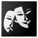 Comedy Tragedy Black and White Theatre Mask Ceramic Tile<br><div class="desc">Comedy/Tragedy Black and White Theatre Masks are offered on a variety of products in my store. See the collection by that name for something you need or "transfer the design" option is available as well.</div>