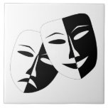 Comedy Tragedy Black and White Theatre Mask Ceramic Tile<br><div class="desc">Comedy/Tragedy Black and White Theatre Masks are offered on a variety of products in my store. See the collection by that name for something you need or "transfer the design" option is available as well.</div>