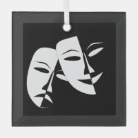 Comedy Tragedy Black and White Theatre Mask 