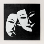 Comedy/Tragedy Black and White Theatre Mask Jigsaw Puzzle<br><div class="desc">Comedy/Tragedy Black and White Theatre Masks are offered on a variety of products in my store. See the collection by that name for something you need or "transfer the design" option is available as well.</div>