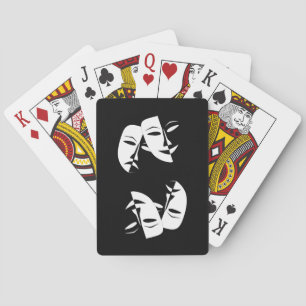 Comedy Tragedy Black and White Theatre Mask Playing Cards