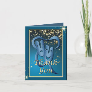 Comedy Tragedy Blue Theatre Mask Thank You Note