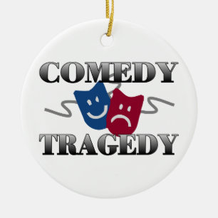 Comedy Tragedy Ceramic Tree Decoration