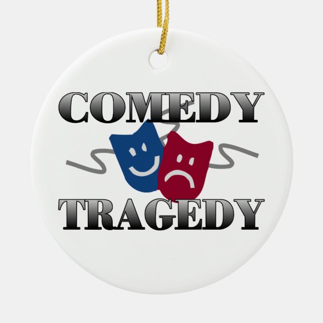 Comedy Tragedy Ceramic Tree Decoration (Front)