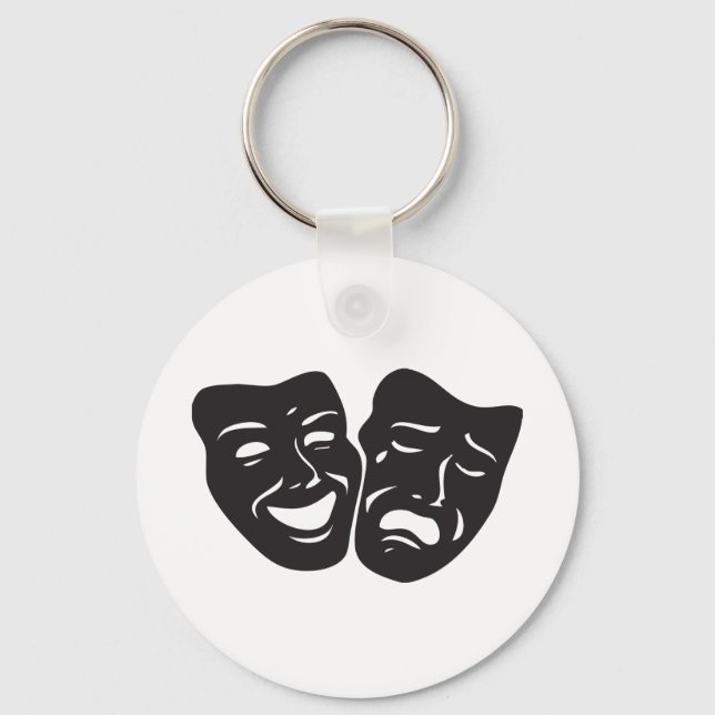 Comedy Tragedy Drama Theater Masks Key Ring (Front)