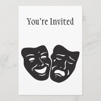 Comedy Tragedy Drama Theatre Masks Invitation