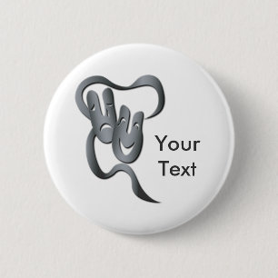 Comedy Tragedy Grey Theatre Mask Button