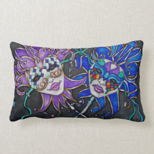 Comedy/Tragedy Jester Masks Lumbar Cushion