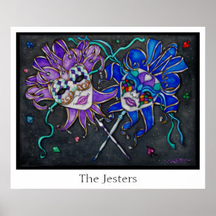 Comedy/Tragedy Jester Masks Poster