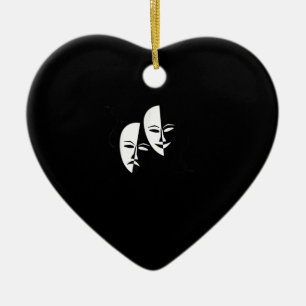 Comedy Tragedy Masks Actor Gift Ceramic Ornament