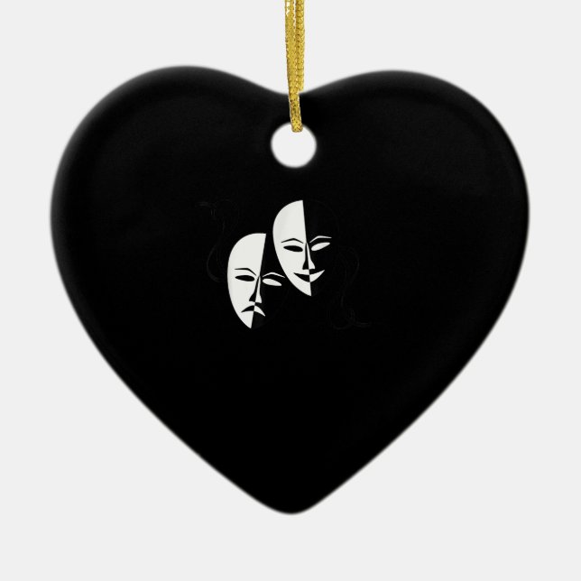 Comedy Tragedy Masks Actor Gift Ceramic Ornament (Front)