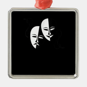 Comedy Tragedy Masks Actor Gift Metal Ornament