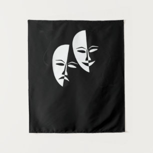 Comedy Tragedy Masks Actor Gift Tapestry
