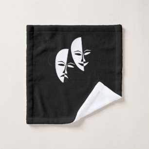 Comedy Tragedy Masks Actor Gift Wash Cloth