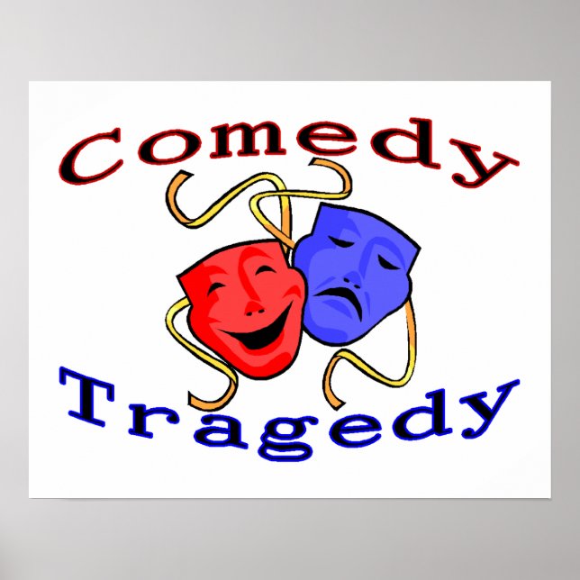 Comedy Tragedy Theater Masks Poster (Front)
