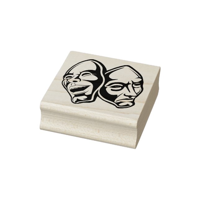 Comedy Tragedy theatre masks masquerade still life Rubber Stamp (Stamp)