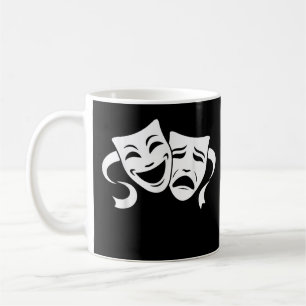 Comedy & Tragedy Theatre White Masks Funny Men Wom Coffee Mug